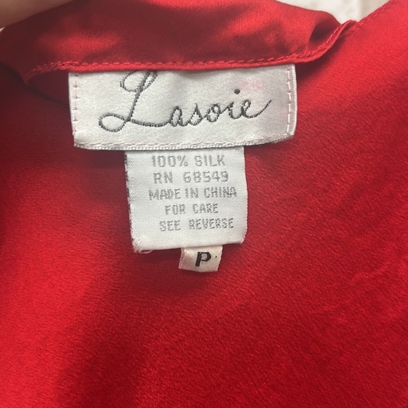 Lasoie 100% Silk Red Slip dress - Picture 5 of 6